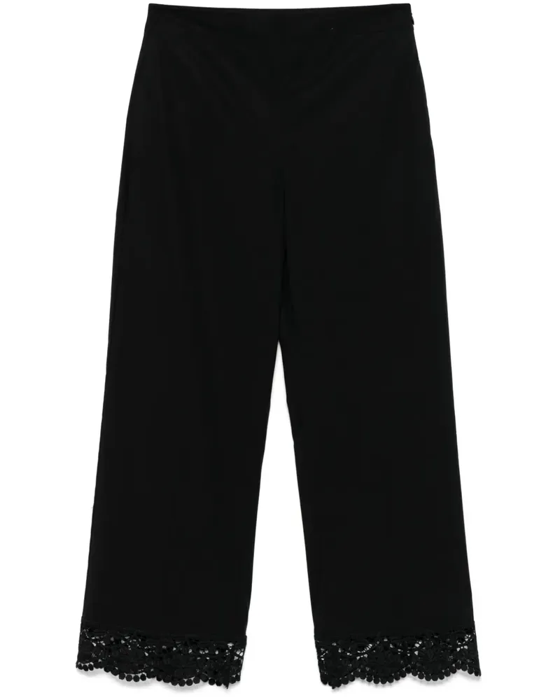 Twin-Set Hose mit Spitzenbesatz - Schwarz Schwarz
