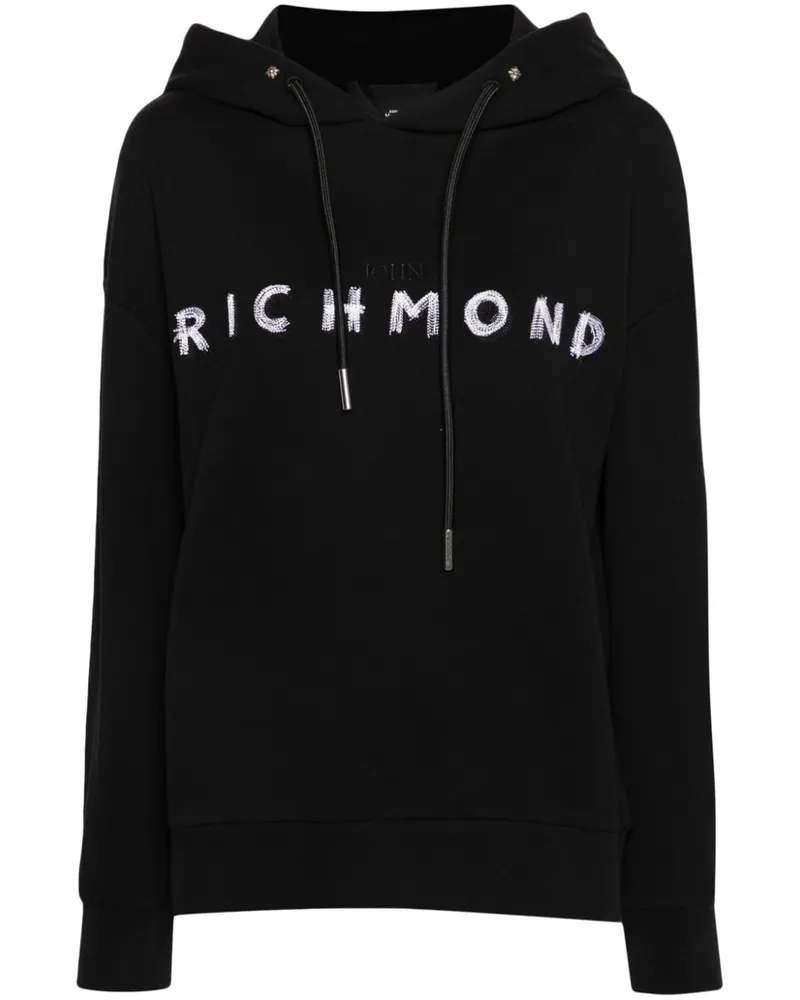 John Richmond Hoodie mit Logo-Stickerei Schwarz