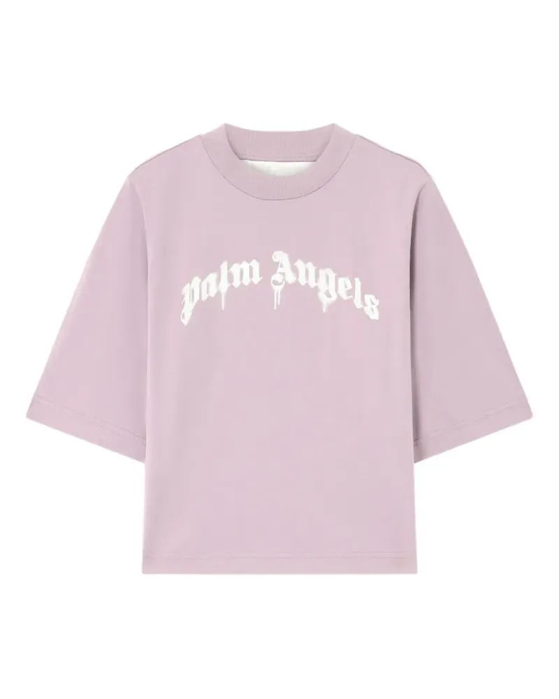 Palm Angels Kastiges T-Shirt mit Logo - Violett Violett