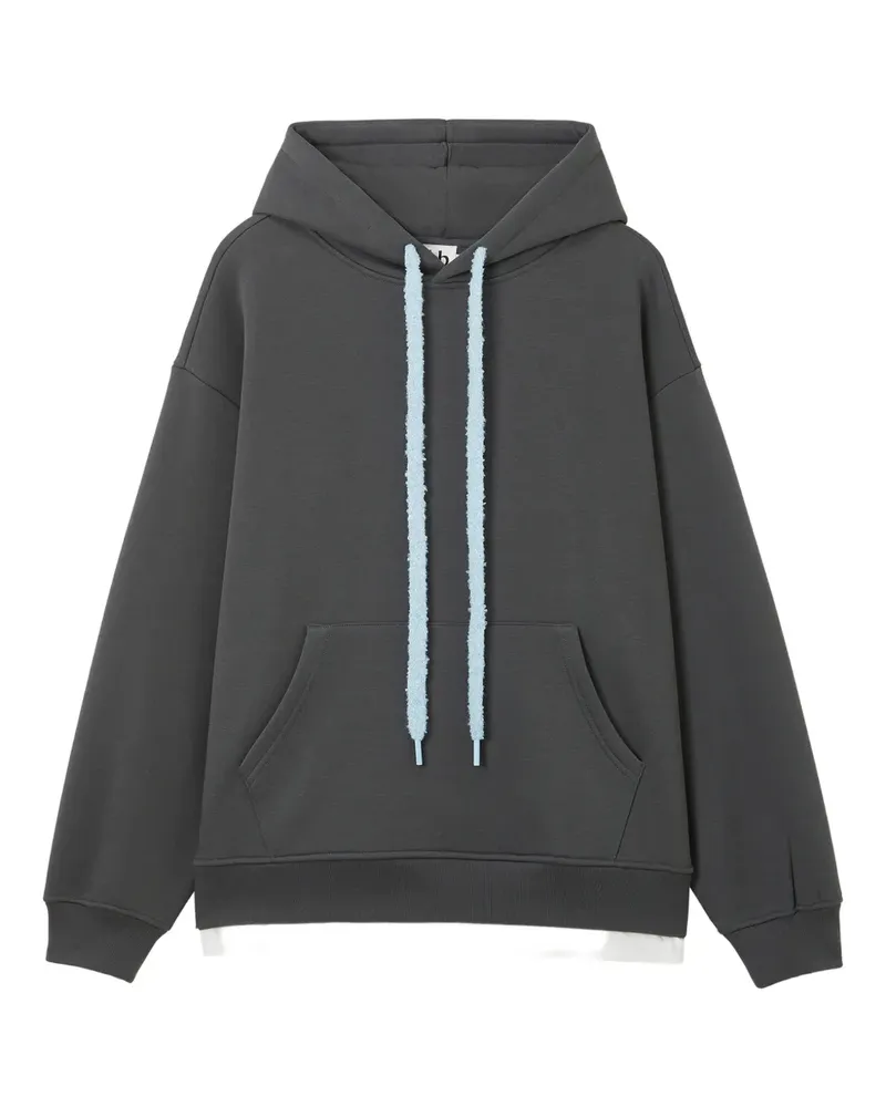b+ab Hoodie mit aufgesetzter Tasche - Grau Grau
