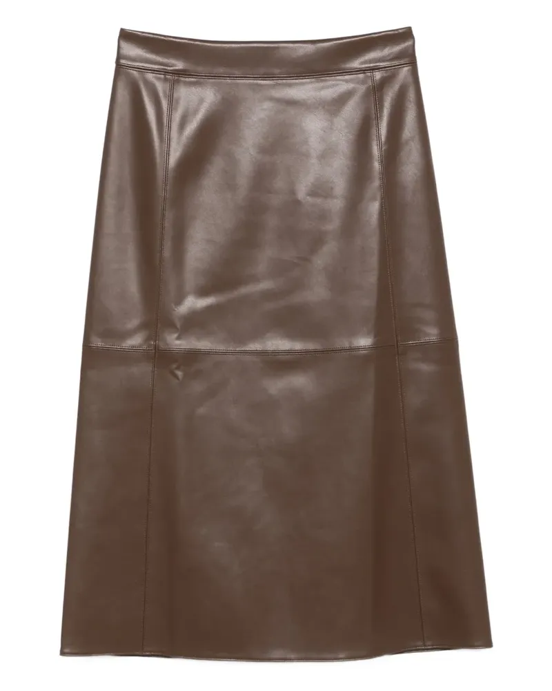 Max Mara Max Mara Midirock mit Einsätzen aus Faux-Leder - Braun Braun