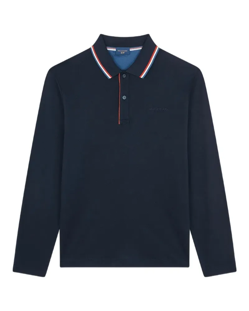 Paul & Shark Poloshirt mit gestreiftem Saum - Blau Blau