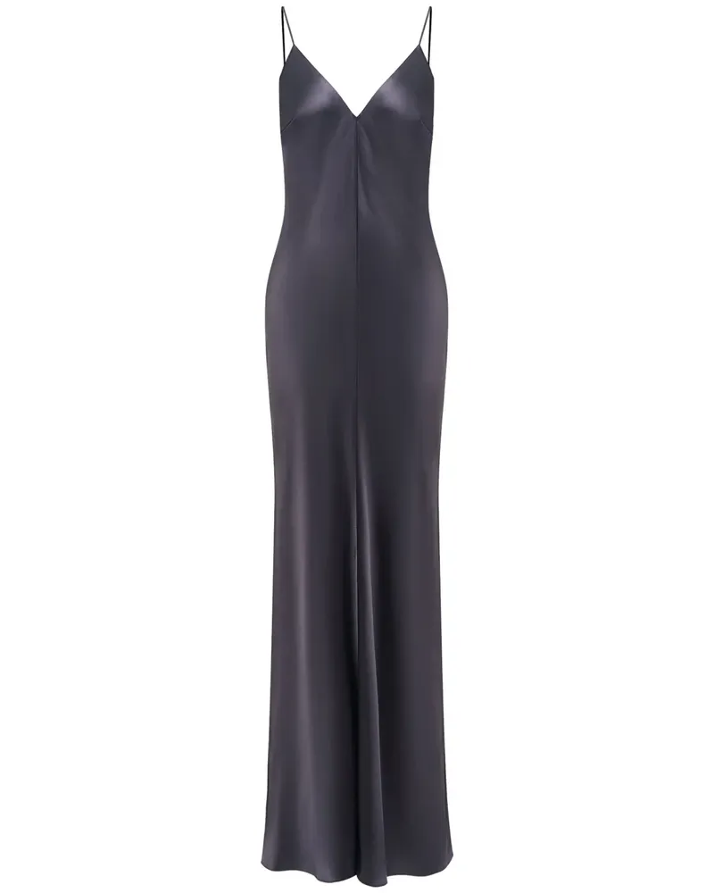 12 STOREEZ Maxikleid aus Satin - Grau Grau