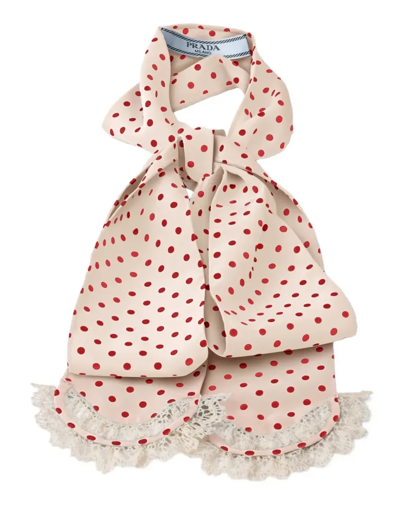 Prada polka-dot marocain scarf - Nude Nude
