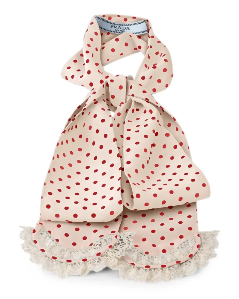 Prada polka-dot marocain scarf - Nude Nude