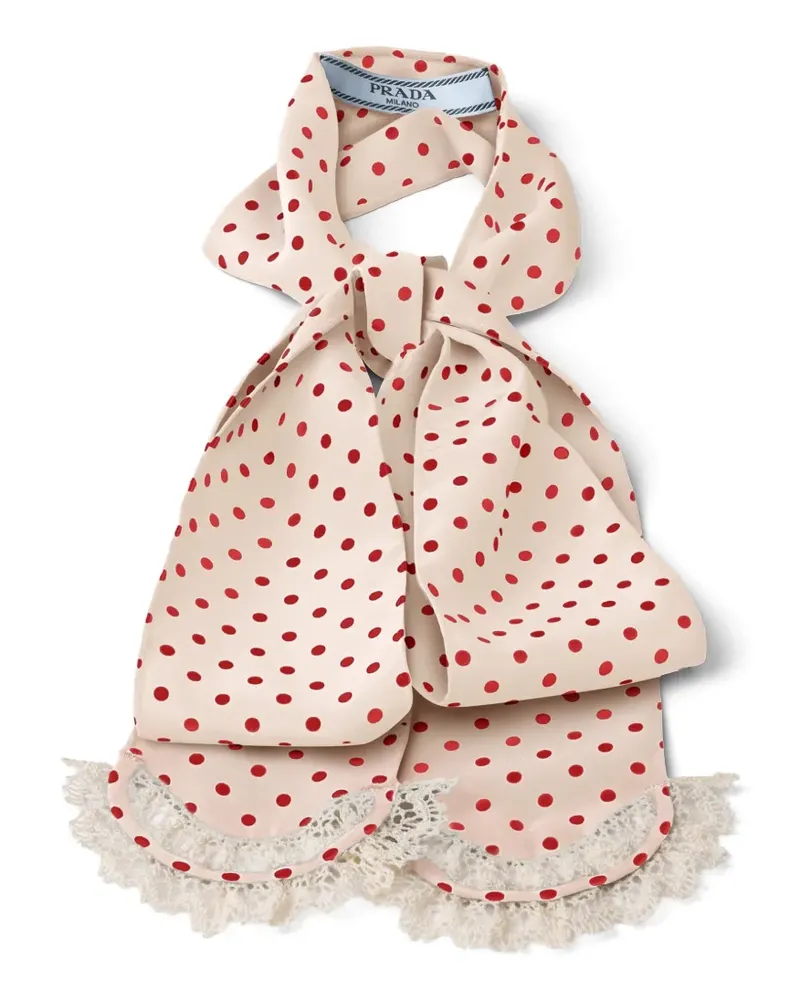Prada Marocain Schal mit Polka-dots - Nude Nude