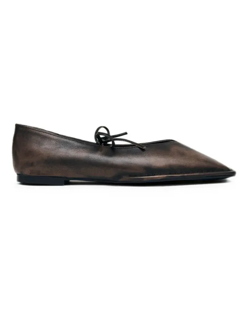 Alohas bow-detail square-toe ballet flats - Braun Braun