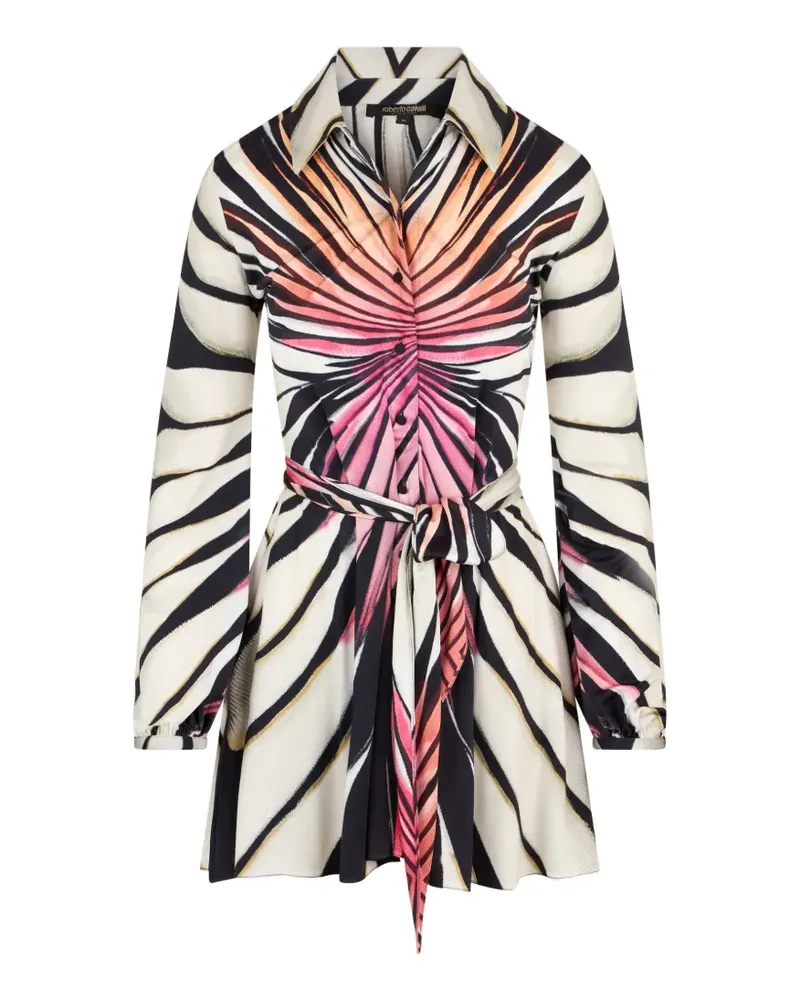 Roberto Cavalli Ray Of Paradise printed mini shirt dress - Nude Nude