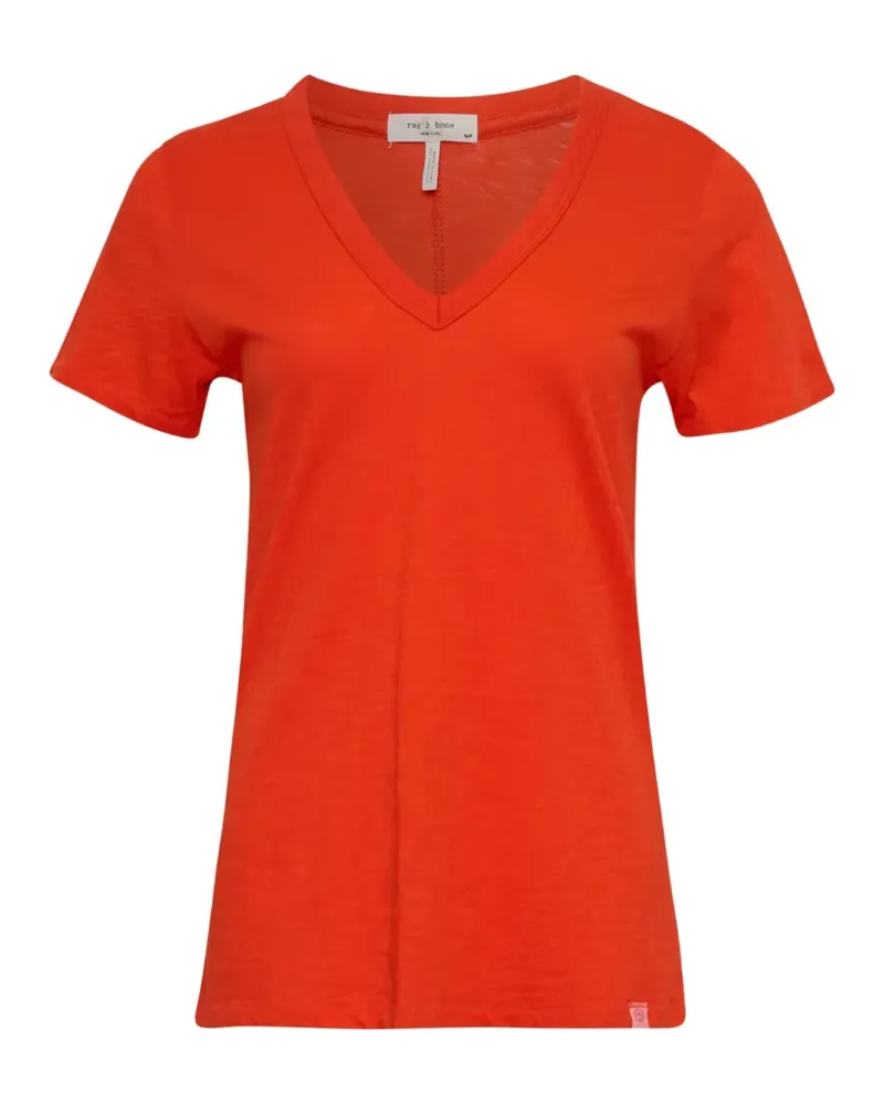 Rag & Bone T-Shirt mit V-Ausschnitt - Rot Rot