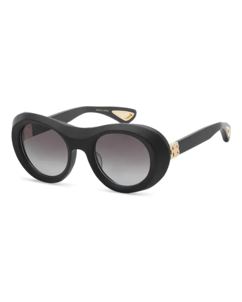 Bugatti Sonnenbrille mit rundem Gestell - Schwarz Schwarz