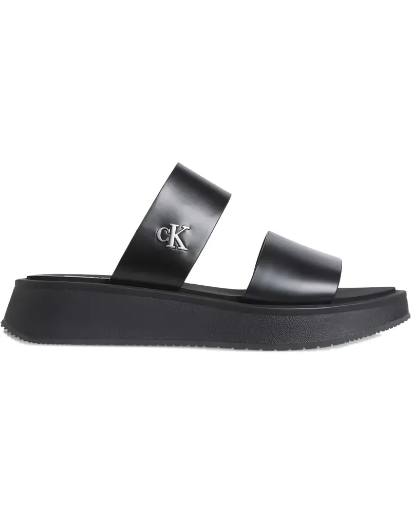Calvin Klein Plateau-Sandalen mit doppeltem Riemen - Schwarz Schwarz