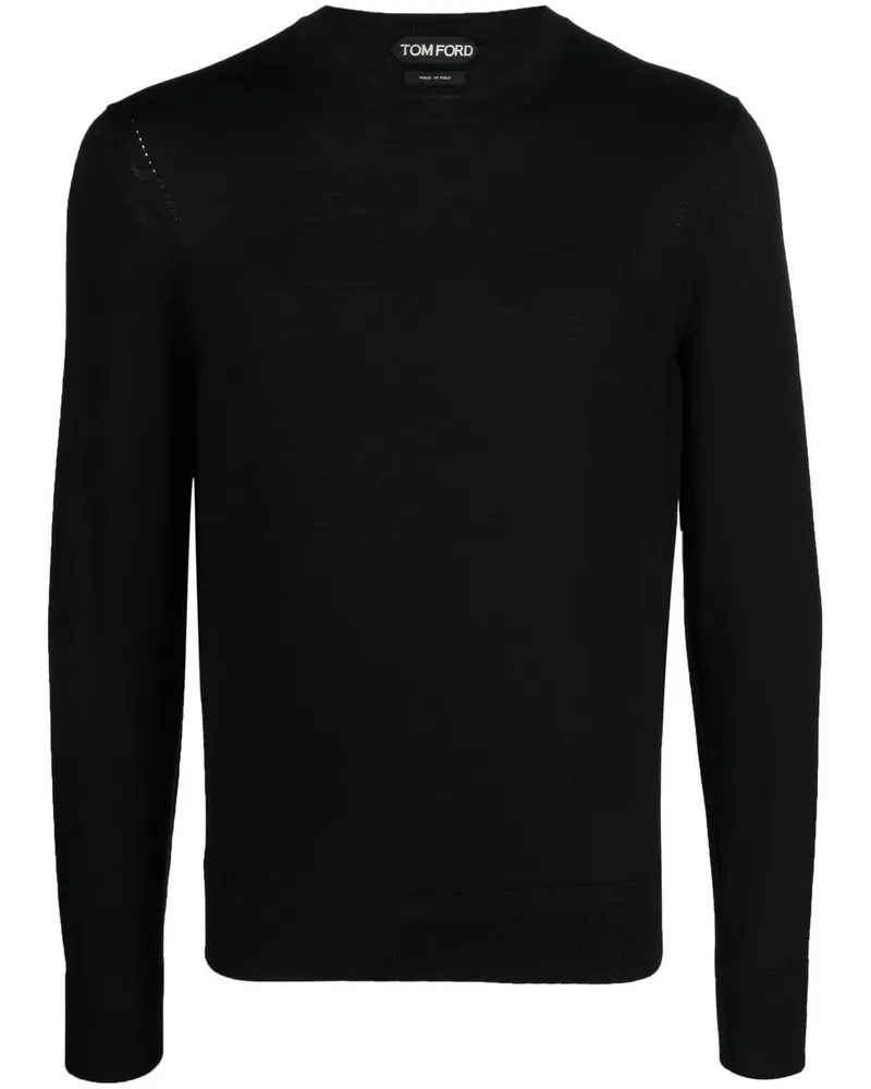 Tom Ford Fein gestrickter Pullover - Schwarz Schwarz
