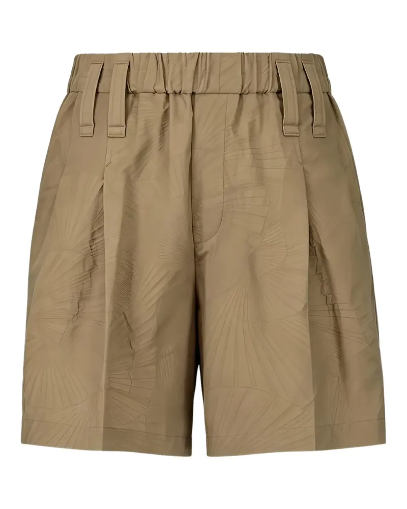 Brunello Cucinelli Plissierte Shorts aus Jacquardgewebe - Braun Braun