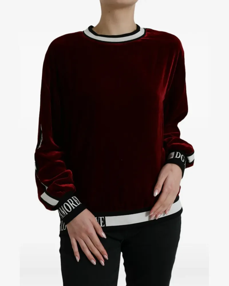 Dolce & Gabbana Pullover aus Samt - Rot Rot