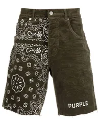 PURPLE BRAND Olivia Cordshorts mit Bandana-Print Grün