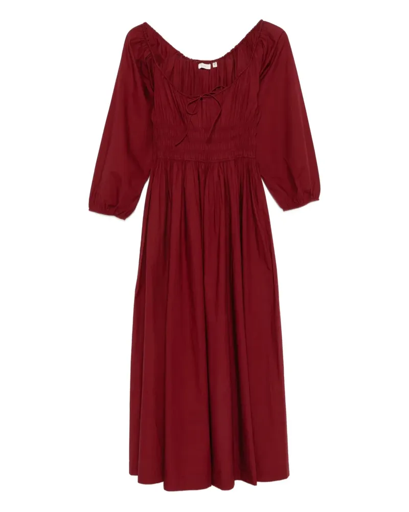 DÔEN Gesmoktes Quintessa Kleid mit Puffärmeln - Rot Rot