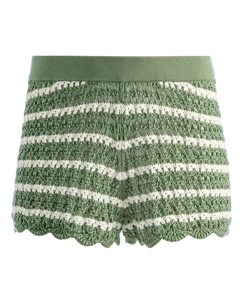 Alice + Olivia Bobbi crochet-knit striped shorts - Grün Grün