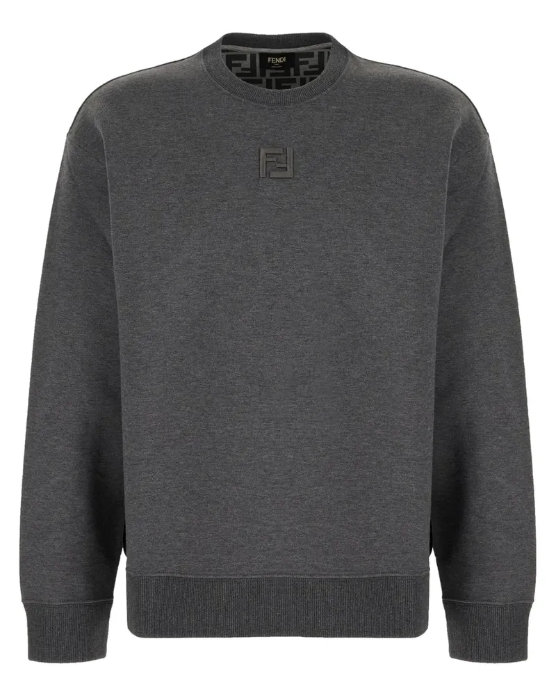 Fendi Sweatshirt mit FF-Stickerei - Grau Grau