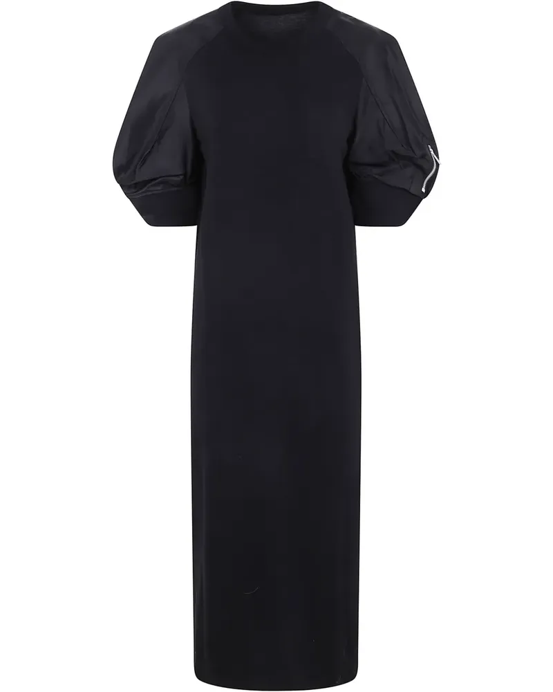 Sacai Maxikleid mit Kontrasteinsatz - Schwarz Schwarz