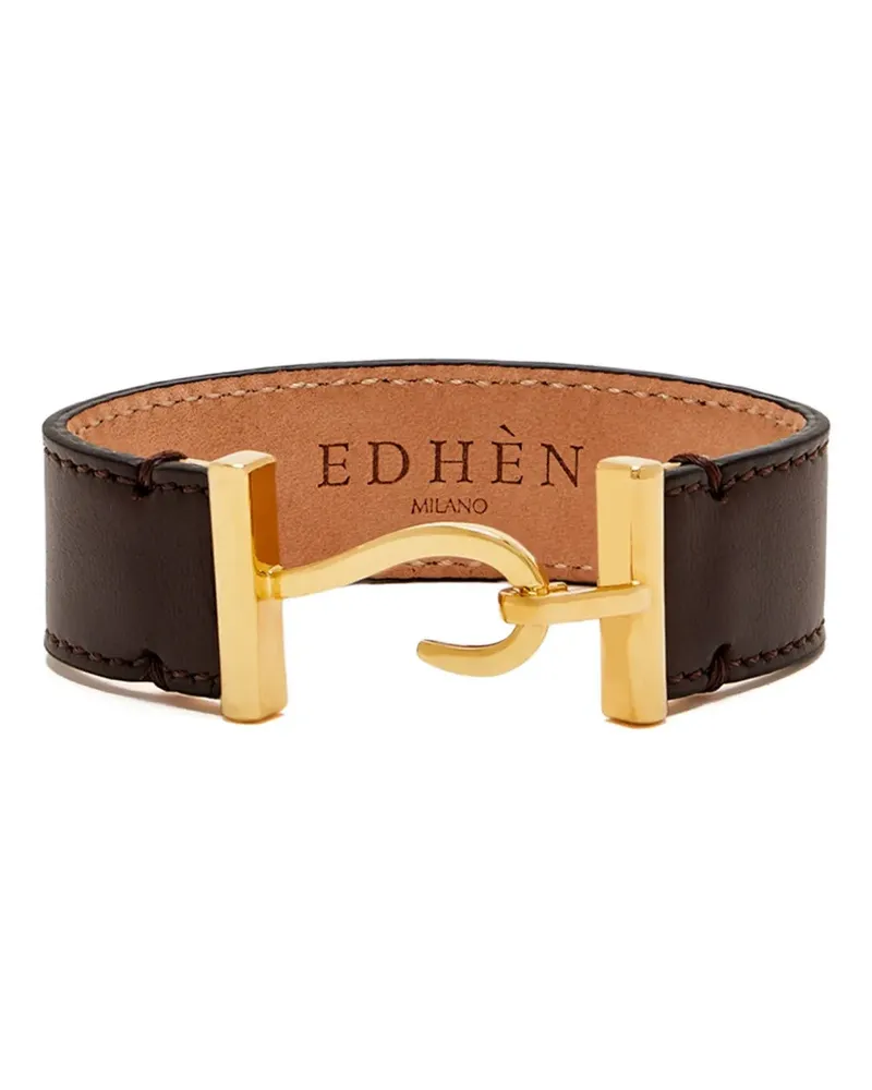 Edhèn Milano leather hook-clasp bracelet - Braun Braun