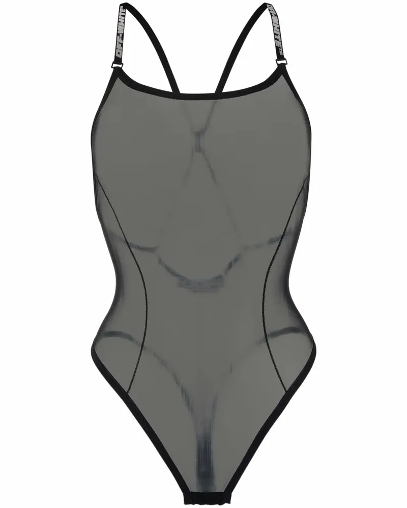 OFF-WHITE Body aus Mesh mit Logo-Trägern - Schwarz Schwarz