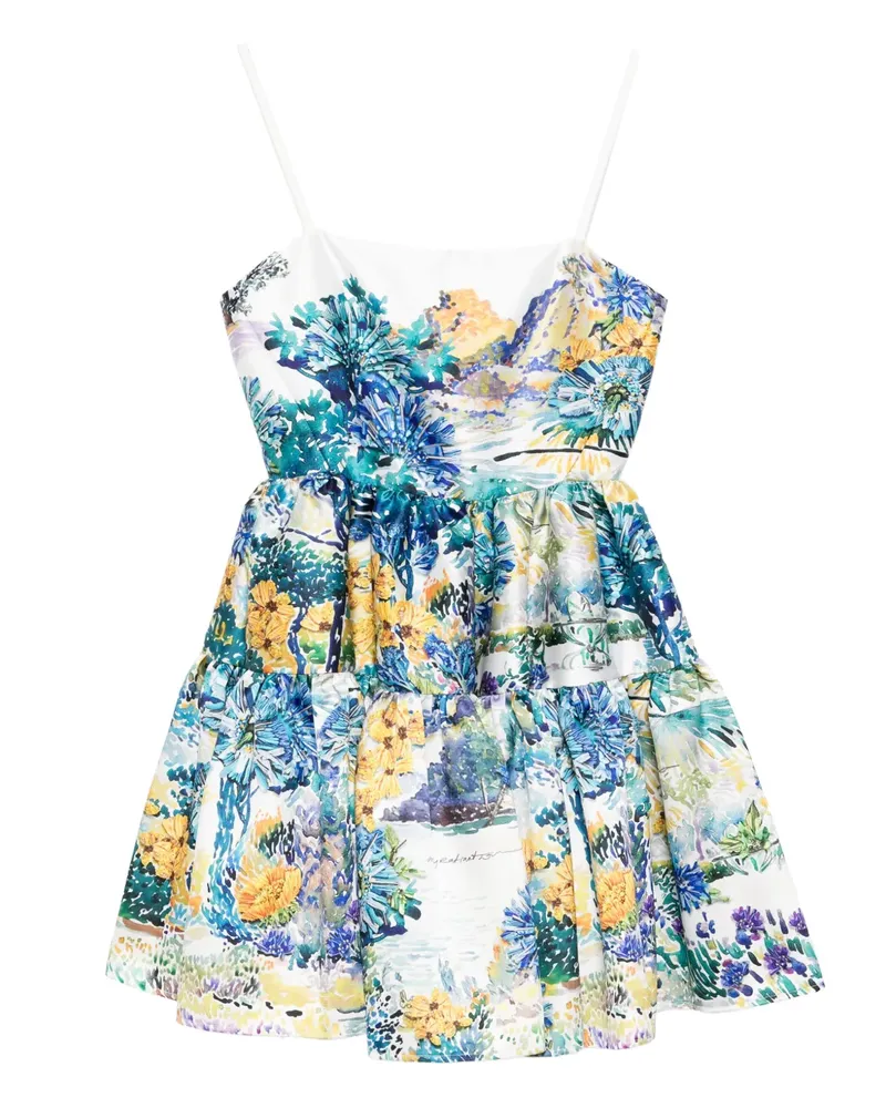 Mary Katrantzou Kleid mit Blumen-Print - Weiß Weiß