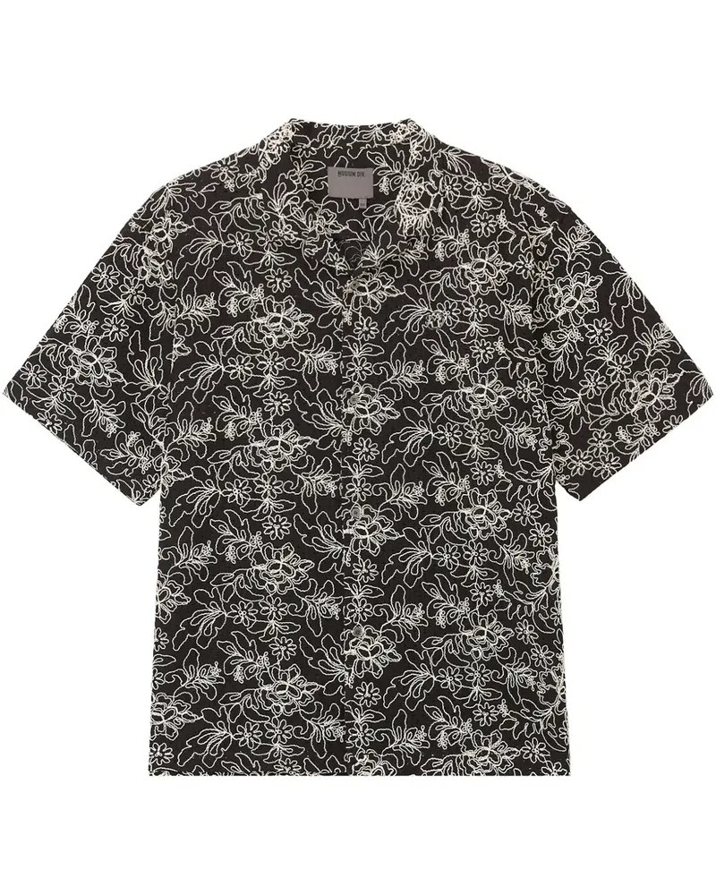 Musium Div. Hemd mit Blumen-Print - Schwarz Schwarz