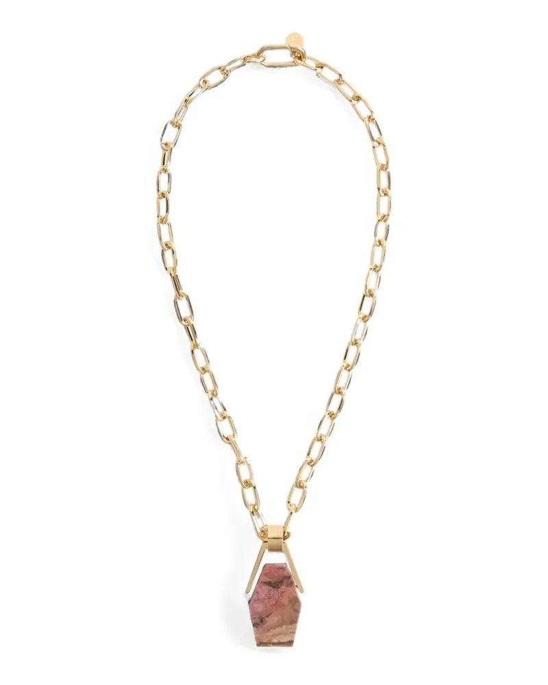 La DoubleJ Portal Halskette mit Rhodonit - Gold Gold