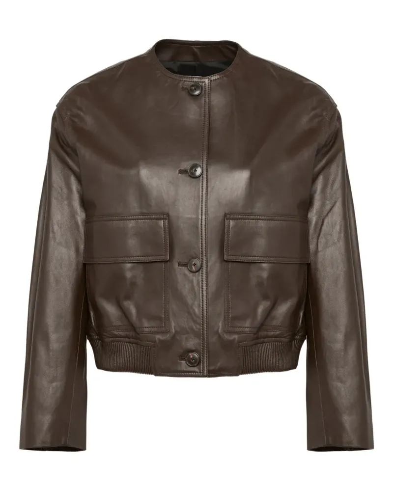 Yves Salomon leather jacket - Braun Braun