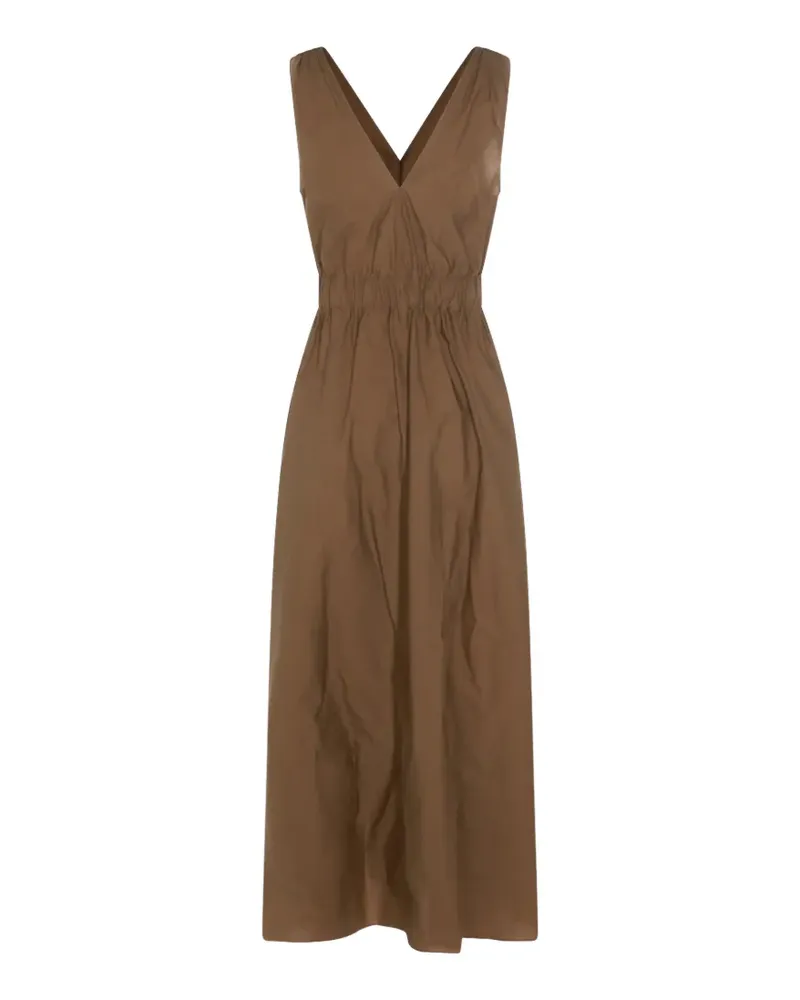 Brunello Cucinelli Midikleid mit V-Ausschnitt - Braun Braun