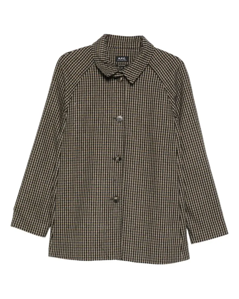 A.P.C. Buttoned check coat - Braun Braun