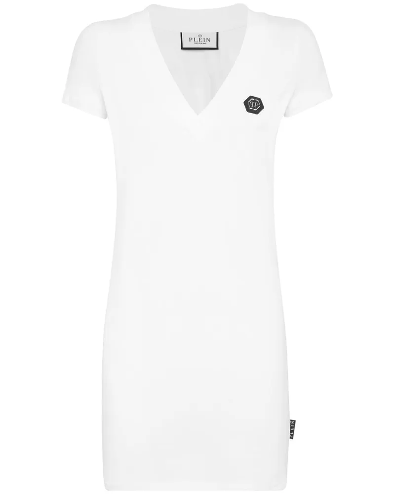 Philipp Plein T-Shirtkleid mit Strass - Weiß Weiß
