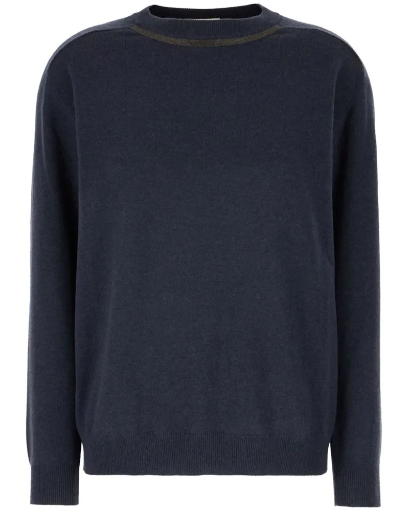Brunello Cucinelli Kaschmirpullover mit Perlendetail - Blau Blau
