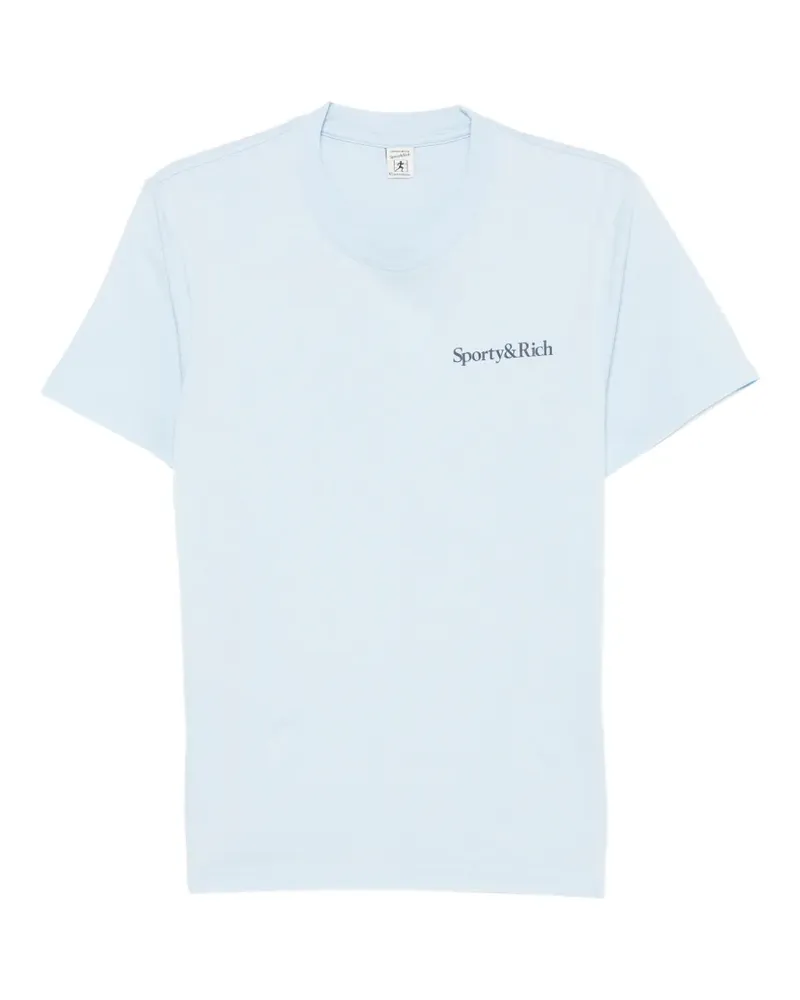 SPORTY & RICH Fema T-Shirt mit Logo-Detail - Blau Blau