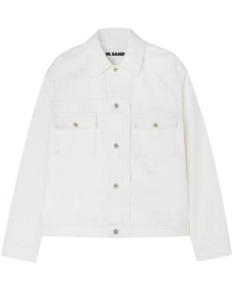 Jil Sander Jeansjacke mit Knopfverschluss - Weiß Weiß