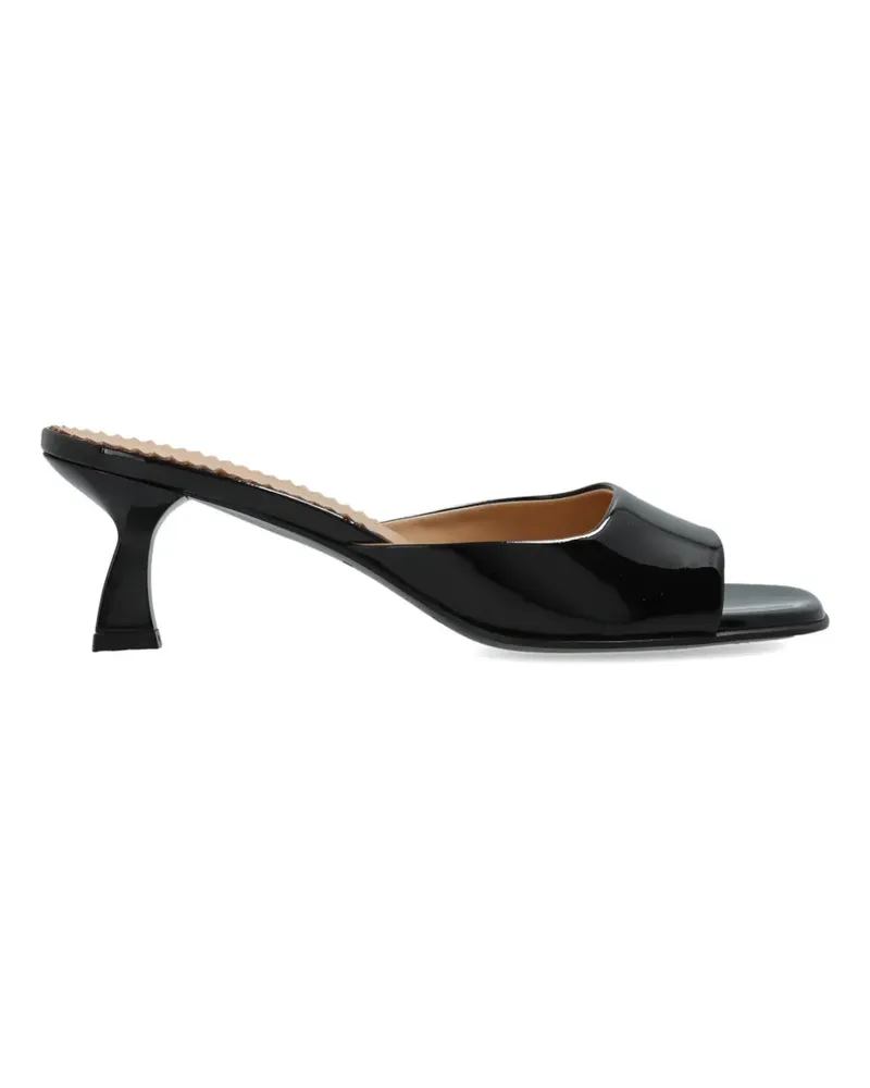 NODALETO Mules mit eckiger Kappe - Schwarz Schwarz