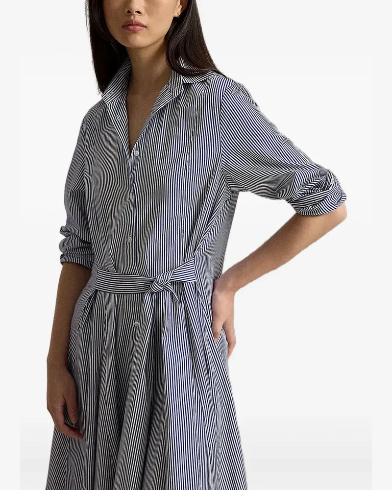 Ralph Lauren striped cotton tie-waist shirtdress - Blau Blau