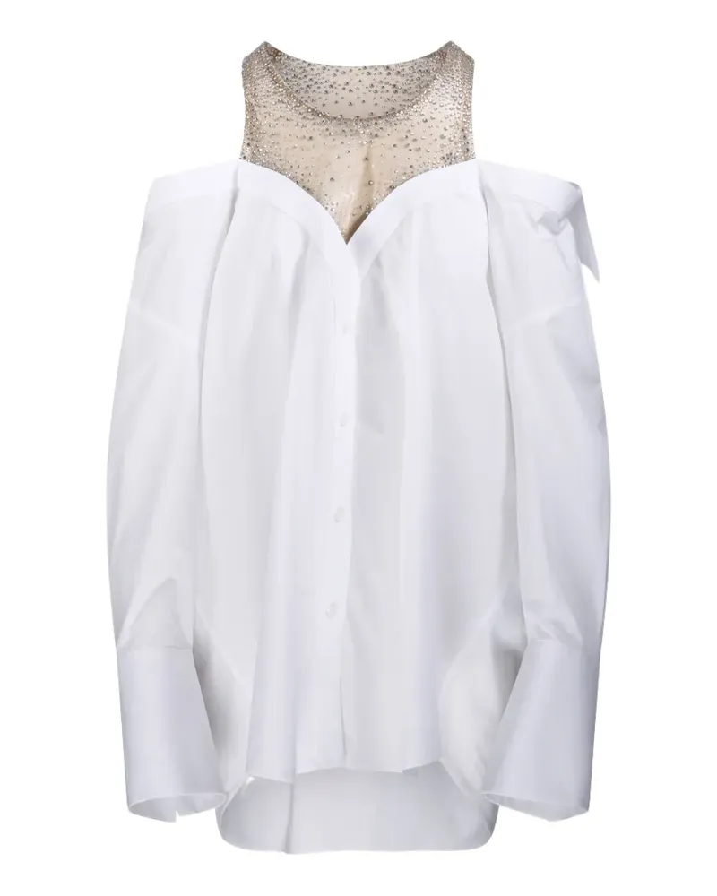 Giuseppe di Morabito crystal-embellished off-shoulder dress - Weiß Weiß