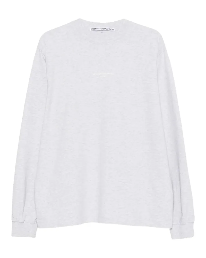 Alexander Wang Langarmshirt mit Logo-Print - Grau Grau
