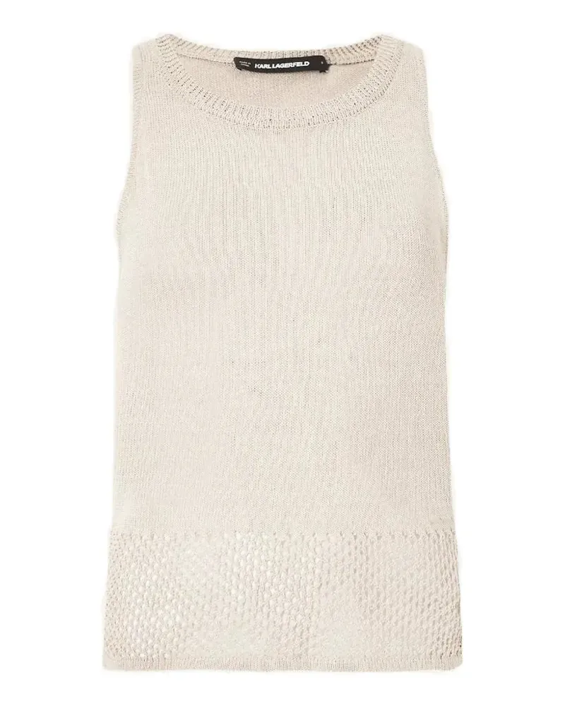 Karl Lagerfeld crochet-knit top - Nude Nude