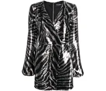 Wickelkleid mit Pailletten - Schwarz