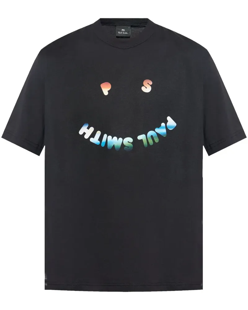 Paul Smith T-Shirt mit Happy Gradient-Print - Schwarz Schwarz