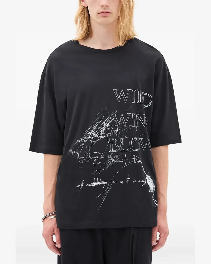 Ann Demeulemeester Dieter' T-Shirt - Schwarz Schwarz