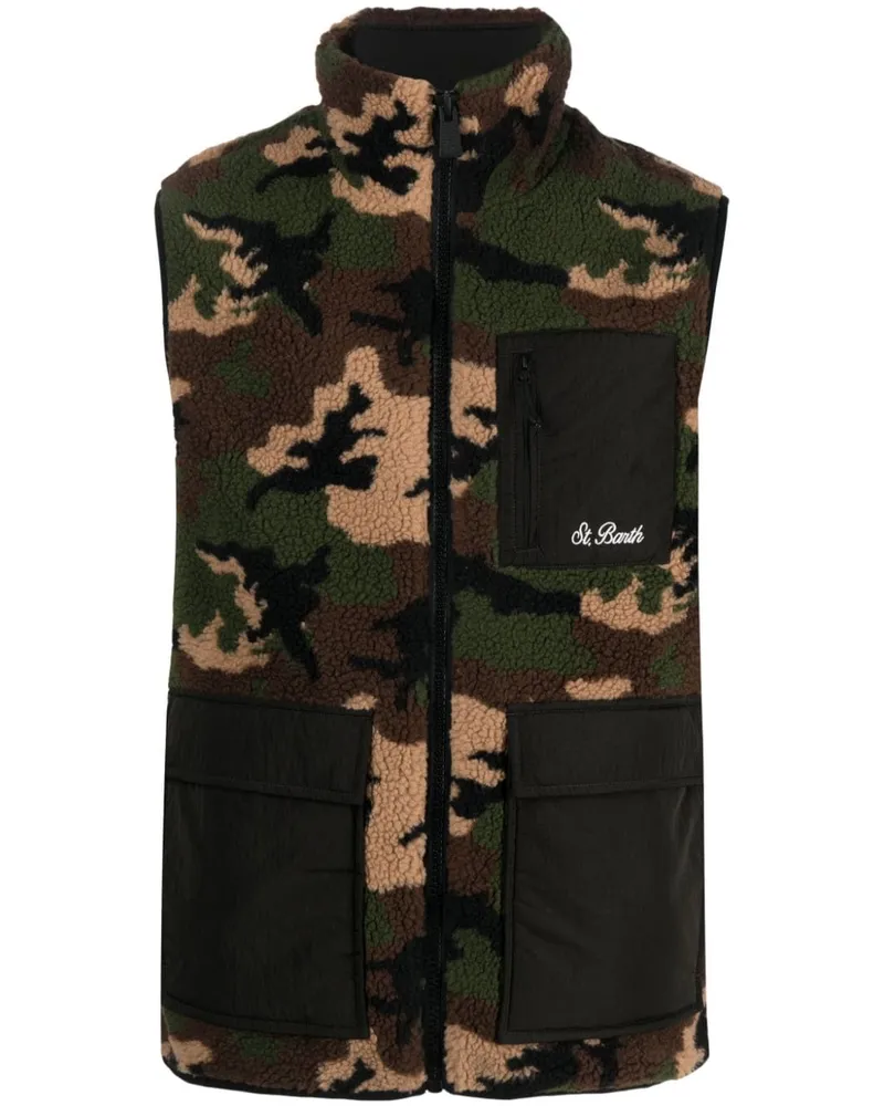 MC2 Saint Barth Weste mit Camouflage-Print - Grün Grün