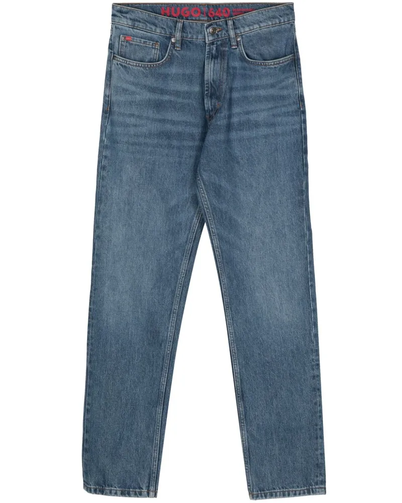 HUGO BOSS Jeans mit geradem Bein Blau