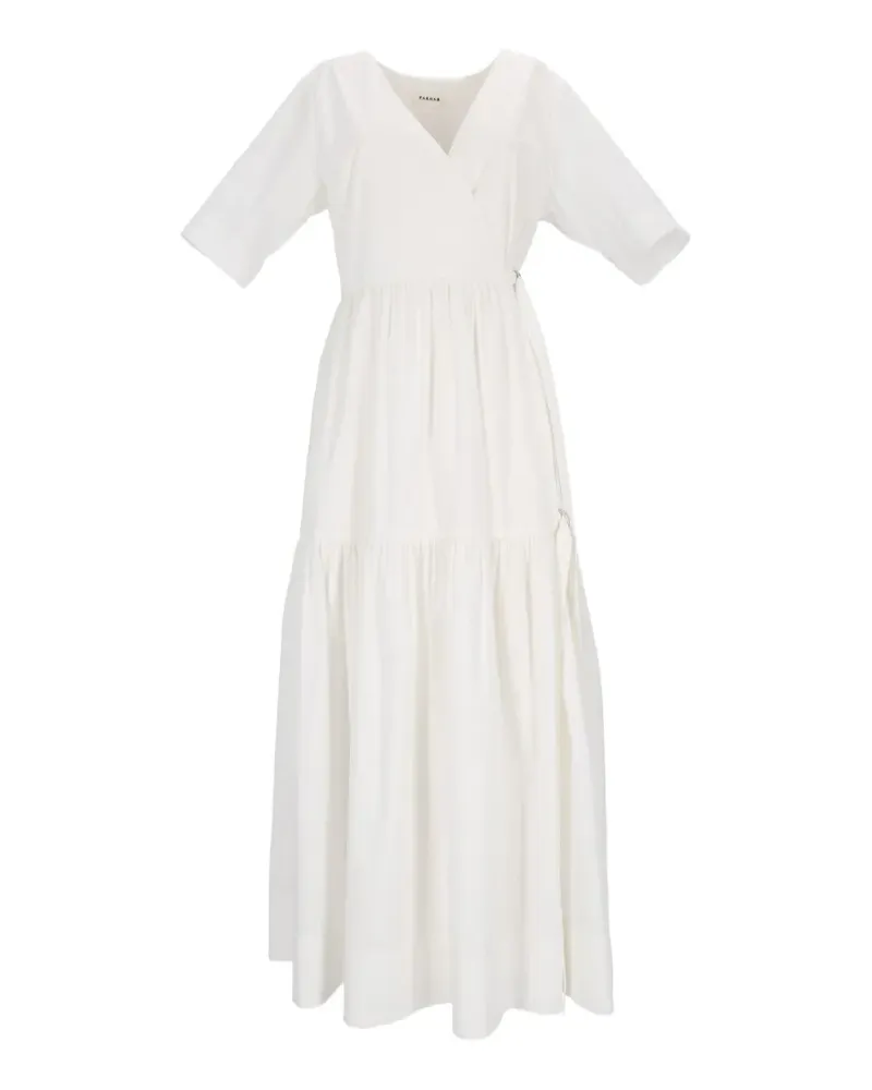 P.A.R.O.S.H. P.A.R.O H. tiered wrap maxi dress - Weiß Weiß