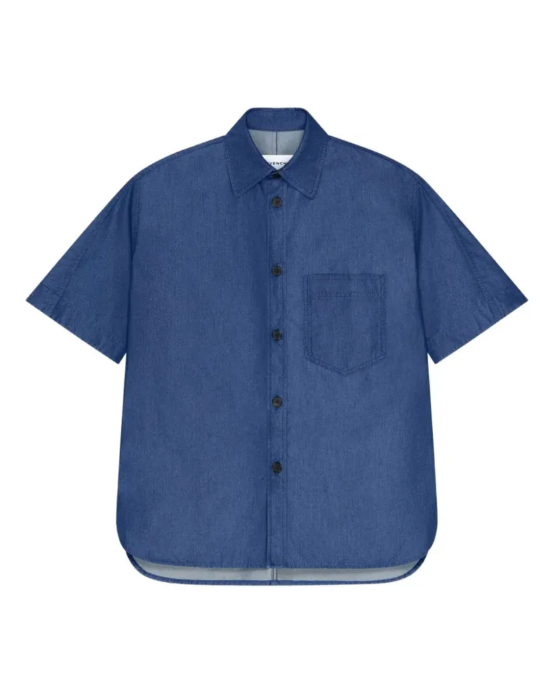 Givenchy Couture Seam Hemd aus indigoblauem Denim  Stamp Blau