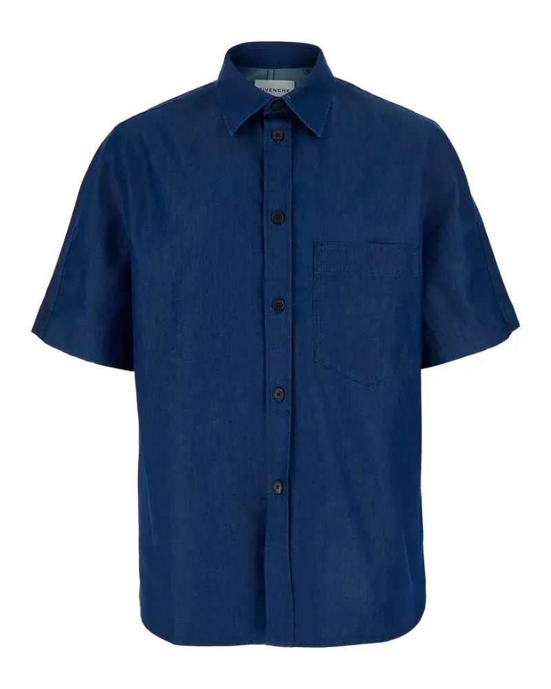 Givenchy logo-print short-sleeve shirt - Blau Blau