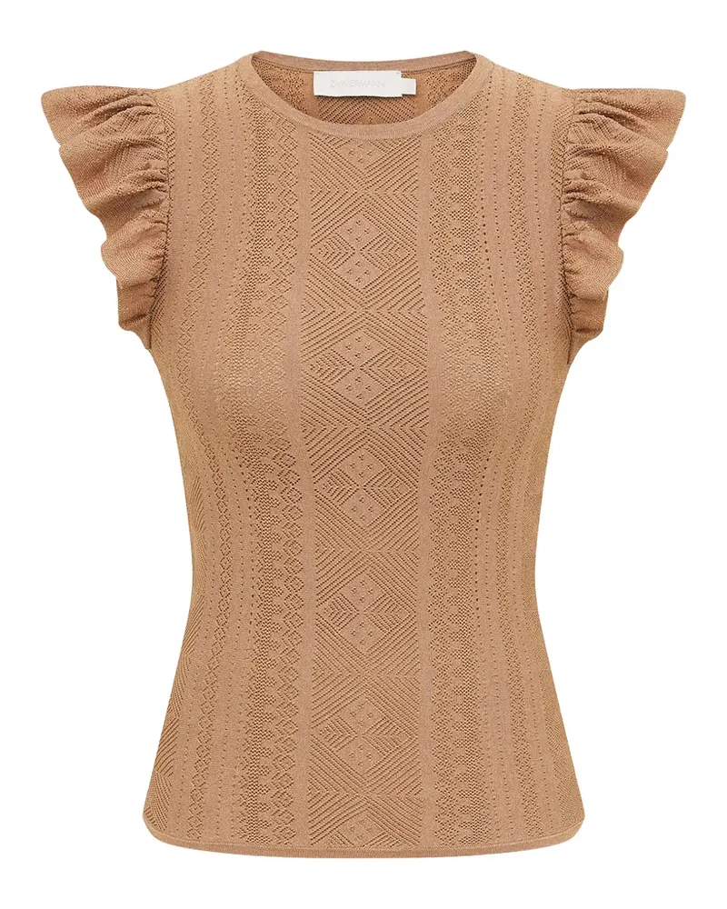 Zimmermann Aster ruffled top - Gold Gold