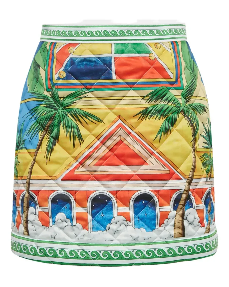 Casablanca Paris quilted printed mini skirt - Gelb Gelb